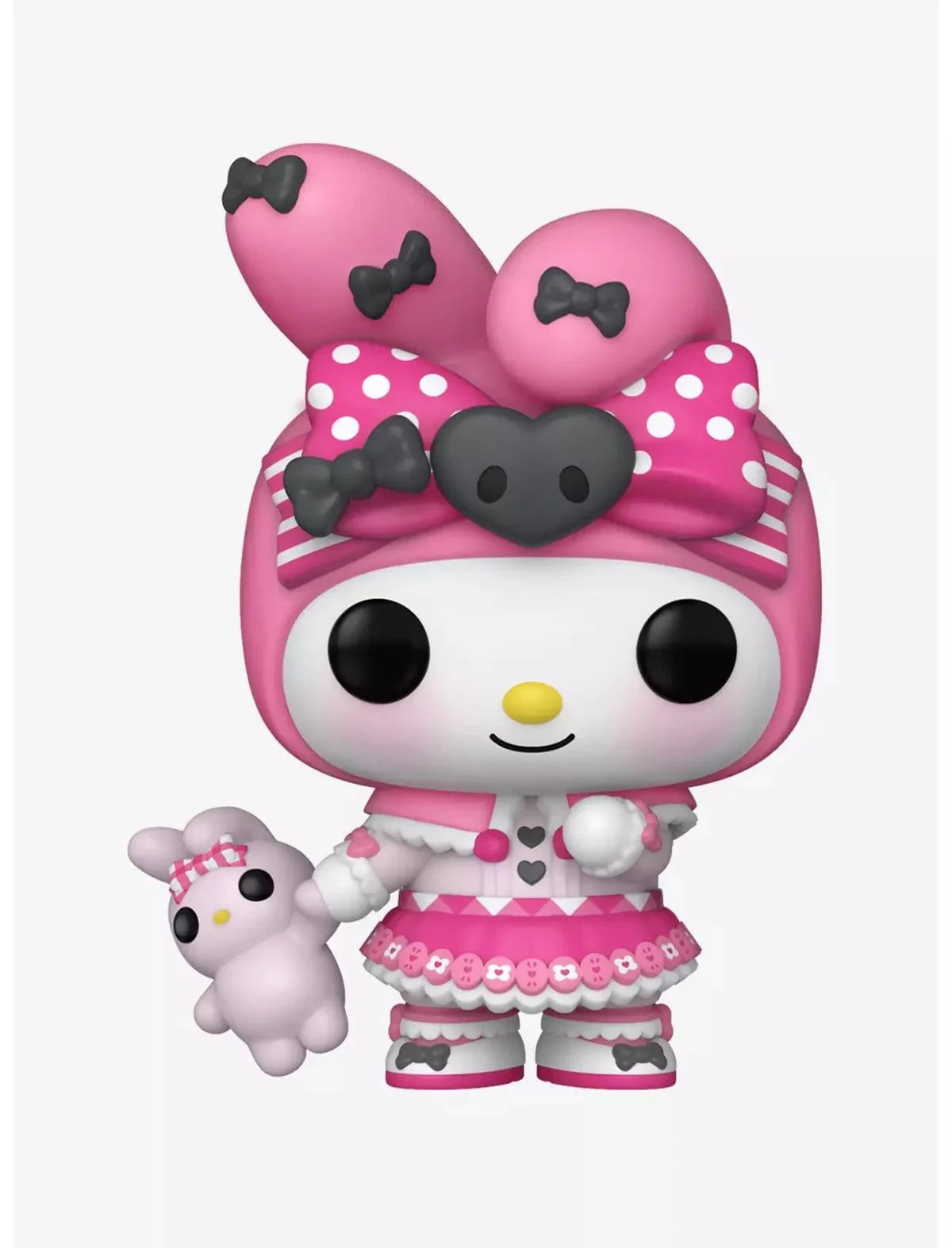 Funko Pop Sanrio My Melody 50th Anniversary Special Edition figure holding a bunny toy in pink outfit with bows