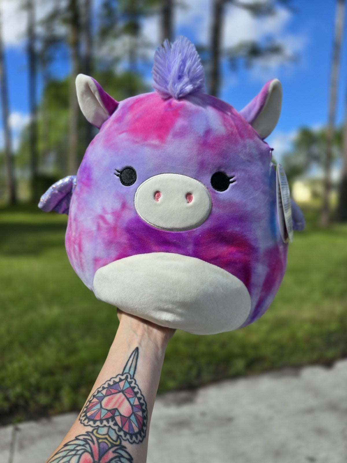 Squishmallows Pegasus Unicorn Plush Lot – 16” & 12” Tie Dye Willow NWT Rare