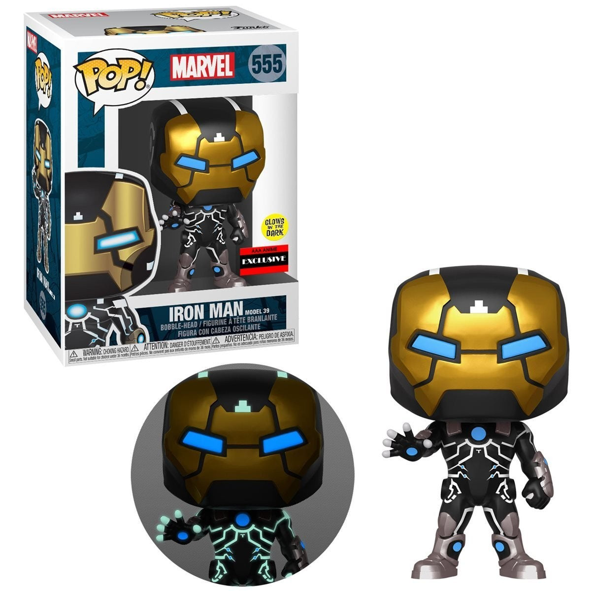Funko Pop! Marvel Iron Man Model 39 #555 (Glow) (AAA Exc) Vinyl Figure
