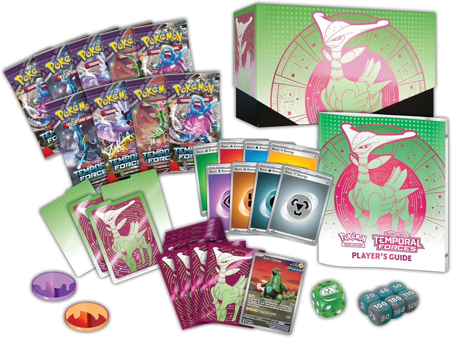 Pokémon TCG Scarlet & Violet Temporal Forces Elite Trainer Box – Iron Leaves