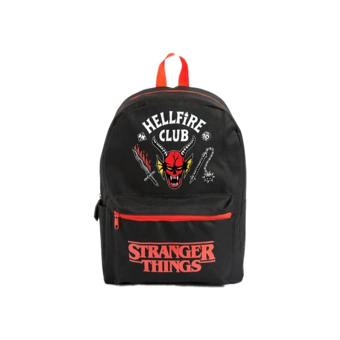 Stranger Things Hellfire Club Backpack | Black Rucksack with Adjustable Straps |