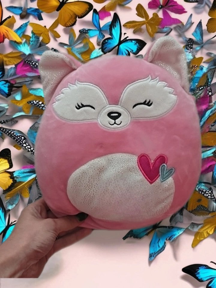 Squishmallow Flora the Fox Plush 8” – Pink Stuffed Animal Cute Kellytoy NWT
