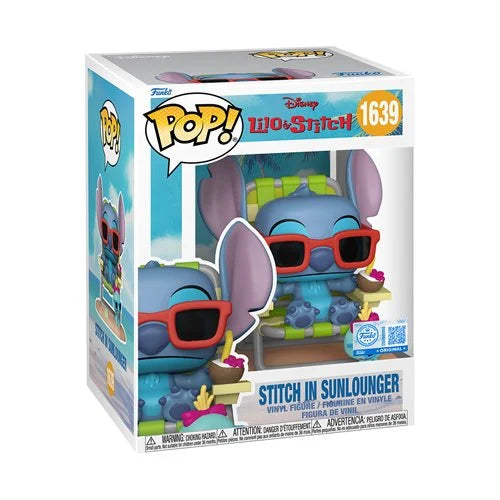 Lilo & Stitch Stitch in Sunlounger Premium Funko Pop! Vinyl Figure #1639 - Entertainment Earth Exclusive Funko Lilo & Stitch Funko Pop! Vinyl Figures