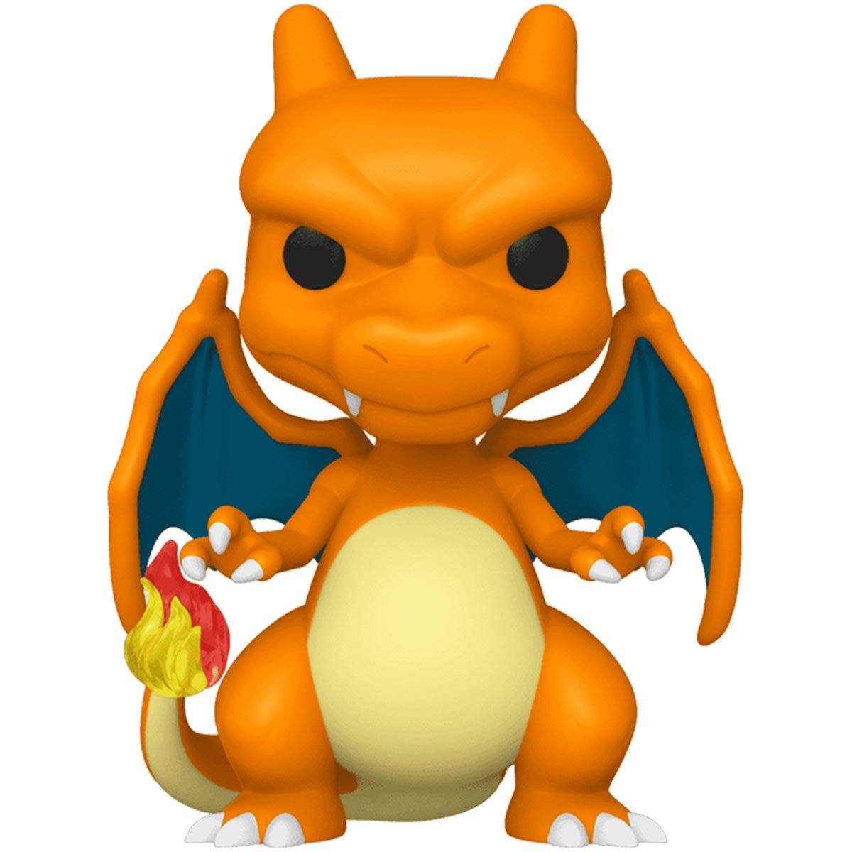 Pokemon Charizard Funko Pop vinyl figure with orange body, blue wings, and flaming tail.