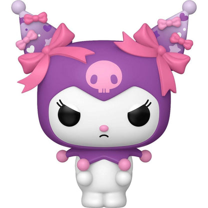 Funko Pop! Sanrio Kuromi grumpy vinyl figure in purple outfit with pink bows, 20th Anniversary edition