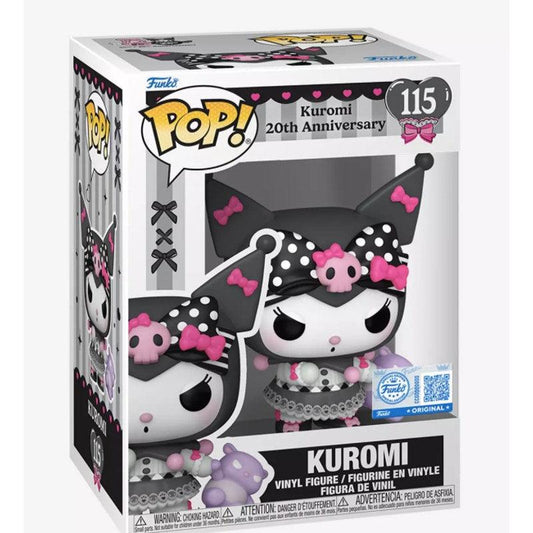 Sanrio Kuromi 20th Anniversary Funko Pop Vinyl Figure #115 in collector's box with pink and black accents