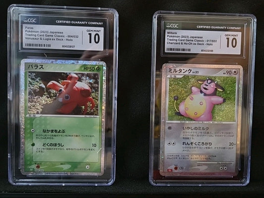 CGC 10 Pokémon Classic Lot – Miltank + Paras – GEM MINT Duo – Japanese Holo