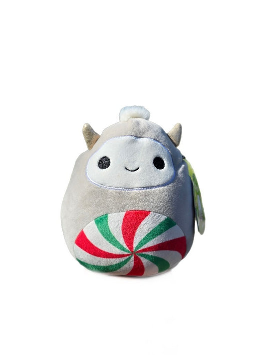 Squishmallow Nissa the Yeti Holiday Plush – 8” Peppermint Red White NWT Rare