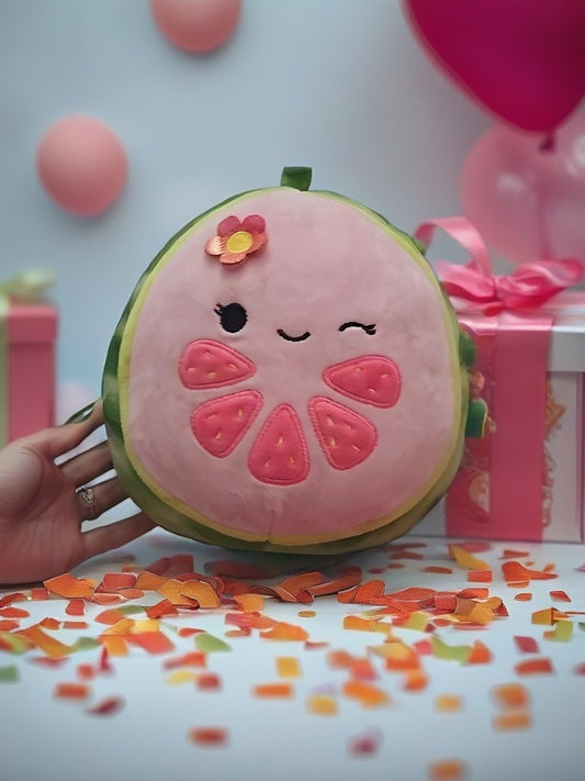 Squishmallow Lena the Guava Plush 8” – Retired Fruit Stuffed Animal Used Rare