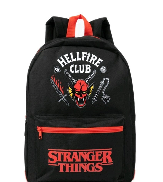 Stranger Things Hellfire Club Backpack | Black Rucksack with Adjustable Straps |