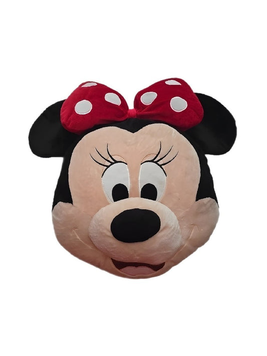 Disney Minnie Mouse Plush Pillow 18” – Red Bow Head Shaped Stuffed Cushion
