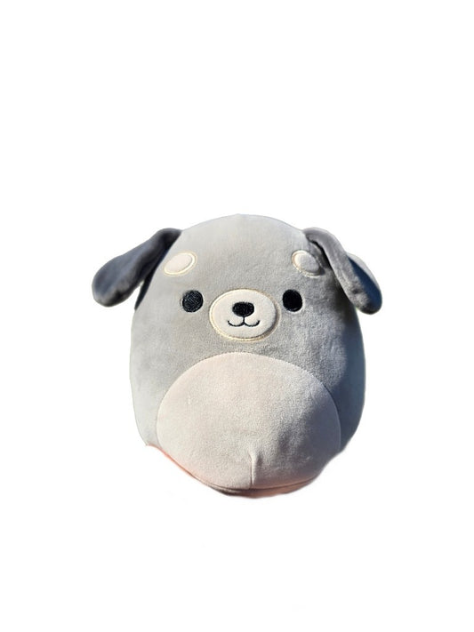 Squishmallow Brian the Dog Plush – 8” Gray Puppy Stuffed Animal Soft Rare Used