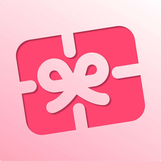 Pink gift card icon with a bow on light pink background representing gift wrapped option