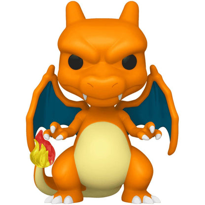 Pokemon Charizard Funko Pop vinyl figure with orange body, blue wings, and flaming tail.
